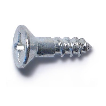 Midwest Fastener Wood Screw, #6, 1/2 in, Zinc Plated Steel Flat Head Phillips Drive, 100 PK 02533